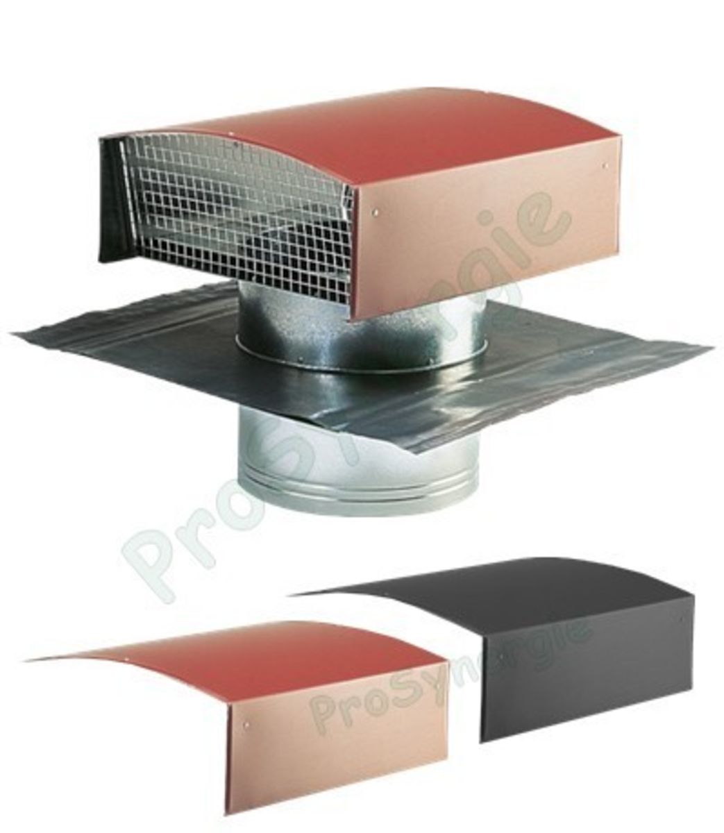 SORTIE DE TOIT STANDARD GRISE POUR VMC Ø160MM + PLAQUE DE PLOMB