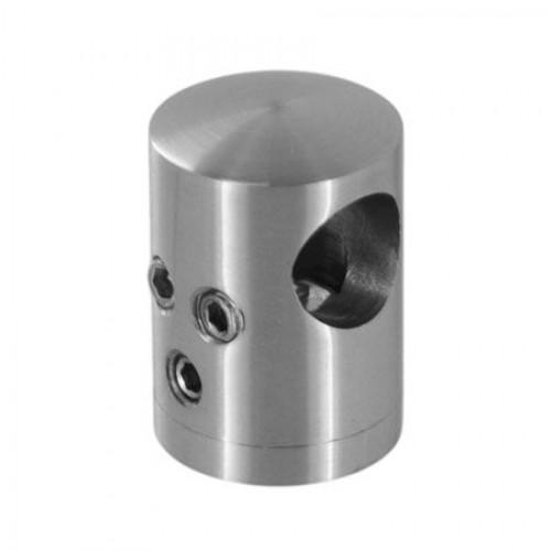 SUPPORT DE LIAISON TRANSVERSAL - POUR BARRE 12 MM - TUBE 40 X 40 MM - INOX 316 - BROSSÉ DESIGN PRODUCTION