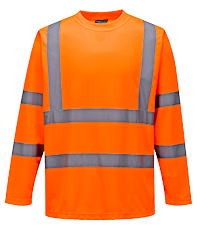 T-shirt hivis manche longue orange s178, s_0