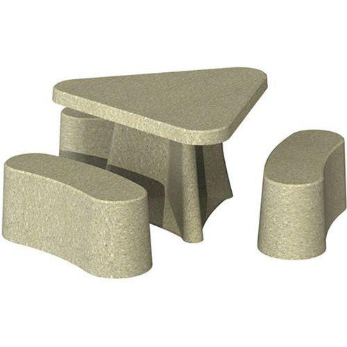 TABLE BANCS TRIANGLE - OCRE SABLÉ