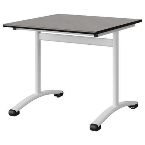 TABLE MALIBU 80X80 T5 DL STRA ANTIB BÉTON F186/NOIR BLC 9016