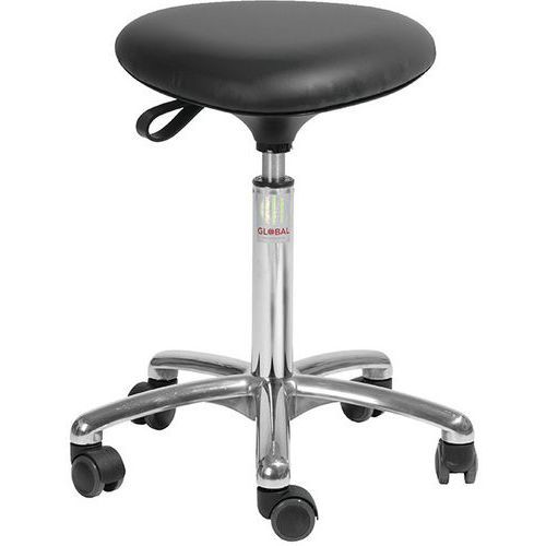 TABOURET TRIA - IMITATION CUIR - MEDIUM - NOIR - GLOBAL PROFESSIONAL SEATING