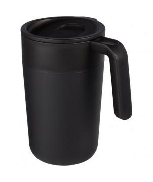 TASSE NORDIA DE 400 ML RECYCLÉE À DOUBLE PAROI - NOIR - MUGS ISOTHERMES PUBLICITAIRES PERSONNALISÉS
