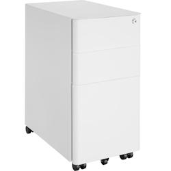TecTake GmbH tectake Caisson de bureau à roulettes Parvus, 2 tiroirs, 1 casier à dossiers suspendus  blanc - 405235 - blanc acier 405235_0