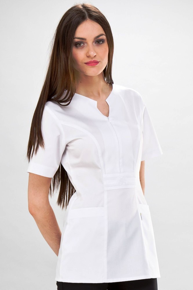 TUNIQUE MÉDICALE PRINCESSE COUPE CASAQUE BLANCHE