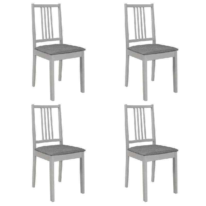 VidaXL Chaises à manger avec coussins lot de 4 gris bois solide Modèle Vega Line Plus - 247639_0