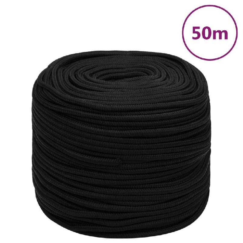 Vidaxl corde de travail noir 8 mm 50 m polyester 152818_0