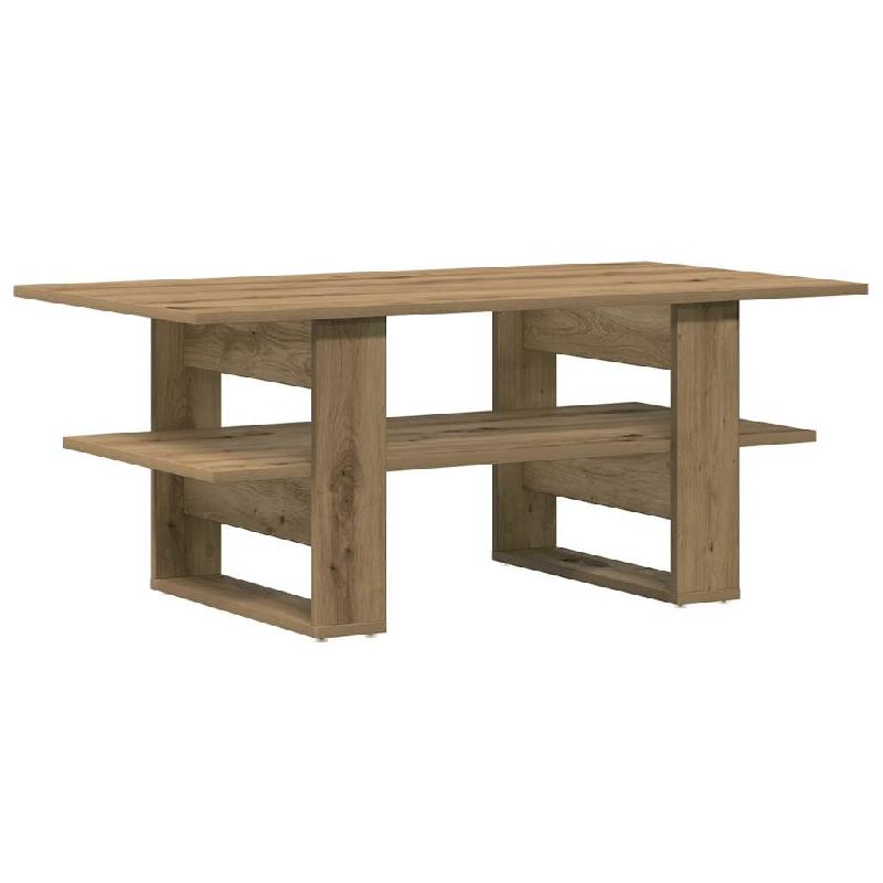 VidaXL Table basse chêne artisanal 102x55x42 cm bois d'ingénierie Modèle Ambre Chic - 855851_0