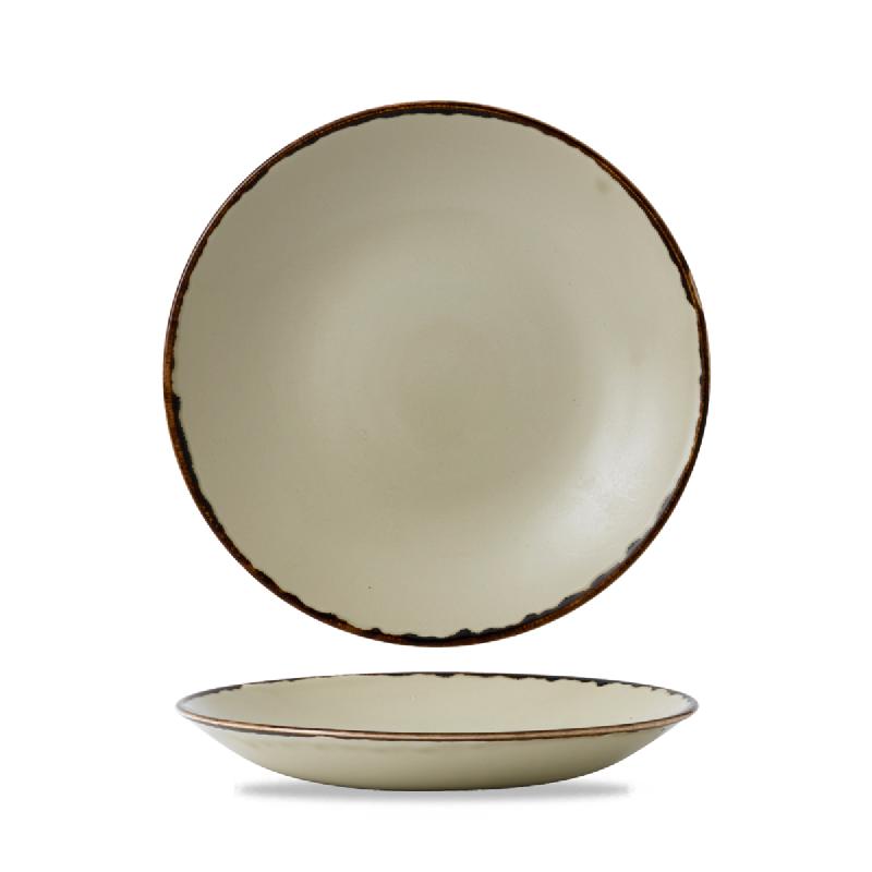 ASSIETTE CREUSE ROND BEIGE PORCELAINE Ø 27,8 CM HARVEST DUDSON