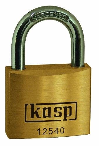 KASP K12540A7 - Cadenas en laiton premium, s'entrouvrant, or/argent, anse en acier durci - 40 mm_0