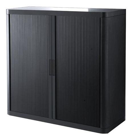 ARMOIRE À RIDEAUX DÉMONTABLE EASY OFFICE 104 X 110 CM CORPS NOIR - RIDEAUX NOIR