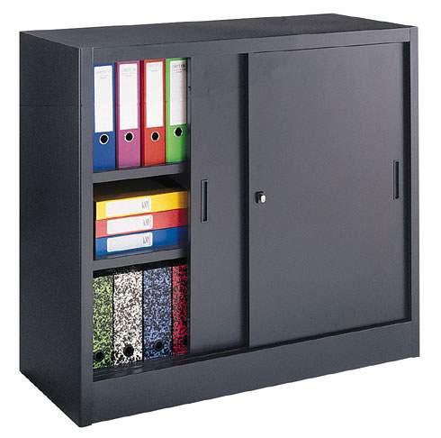 ARMOIRE PORTE COULISSANTE H 105 X L 120 CM ANTHRACITE