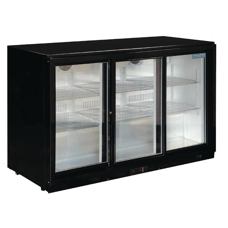 Arrière-bar trois portes coulissantes Série G noir 330L GL006 Polar_0