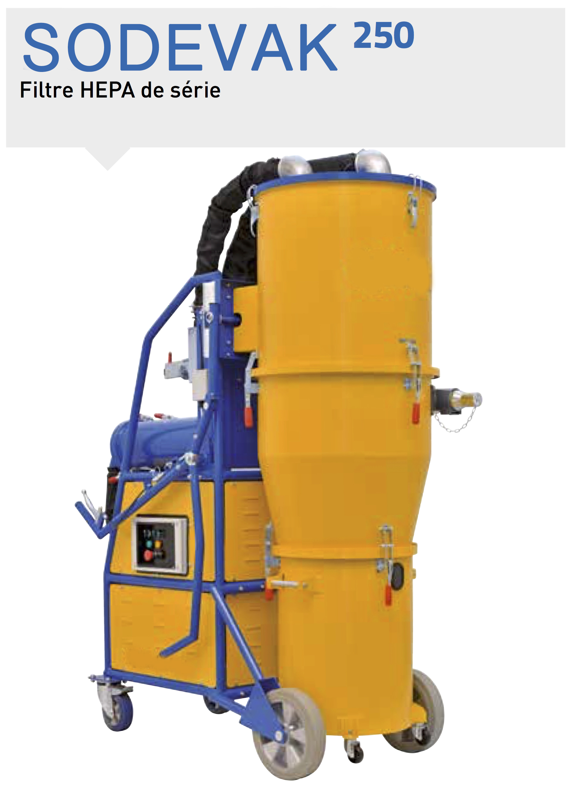 Aspirateur de chantier Sodevak 250 - 8KW - pour poussières industrielles et ponçage_0