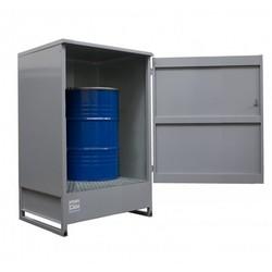 Bac de rétention fermé pour 1 fût de 220L - stockage intérieur/extérieur pour liquide polluant_0