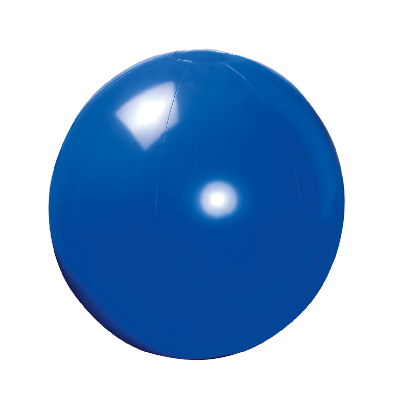Ballon de plage gonflable en PVC brillant - ø40 cm - couleur bleu - 470 mm dégonflé_0