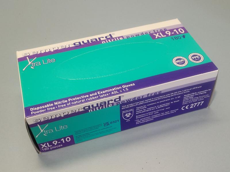 Boite de 180 Gants taille XL 9-10 nitrile Semperguard Xtra Lite_0