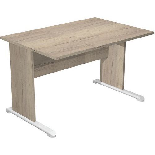 BUREAU DROIT PIEDS L FAST - 120 CM - CHÊNE - CHÊNE