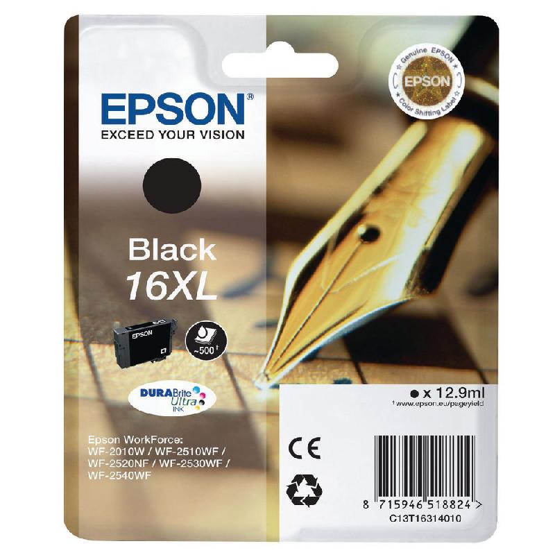 CARTOUCHE EPSON 16 XL - NOIR - RENDEMENT ELEVE 500 PAGES