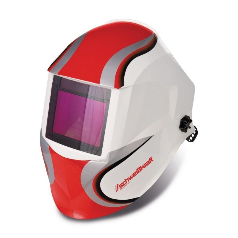 Casque automatique de soudure Schweisskraft XXL-W-2 TC rouge - Grand champ de vision 100 x 73 mm - Temps de réaction 0.3 ms_0
