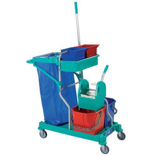 CHARIOT DE LAVAGE PLASTIQUE AVEC PRESSE