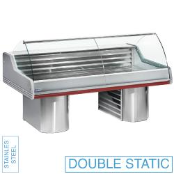 Comptoir vitrine réfrigéré à vitre bombée - modèle SG35B/C1 - 3500x1195x1175 mm - 0° à +2°C - 1,05 kW_0