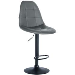 Décoshop26 - Tabouret de bar x1 avec repose-pieds hauteur réglable pivotant assise en PVC gris cadre métallique noir 10_0004815 - gris 3000252306087_0