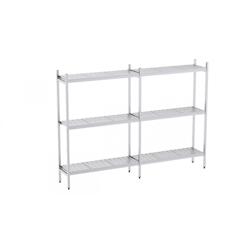 Distform Rayonnage en Acier Inoxydable Linéaires Clayettes Perforées 3090 à 3920 mm 3 Niv P400 Acier inoxydable 3090x400x - 641094180478_0
