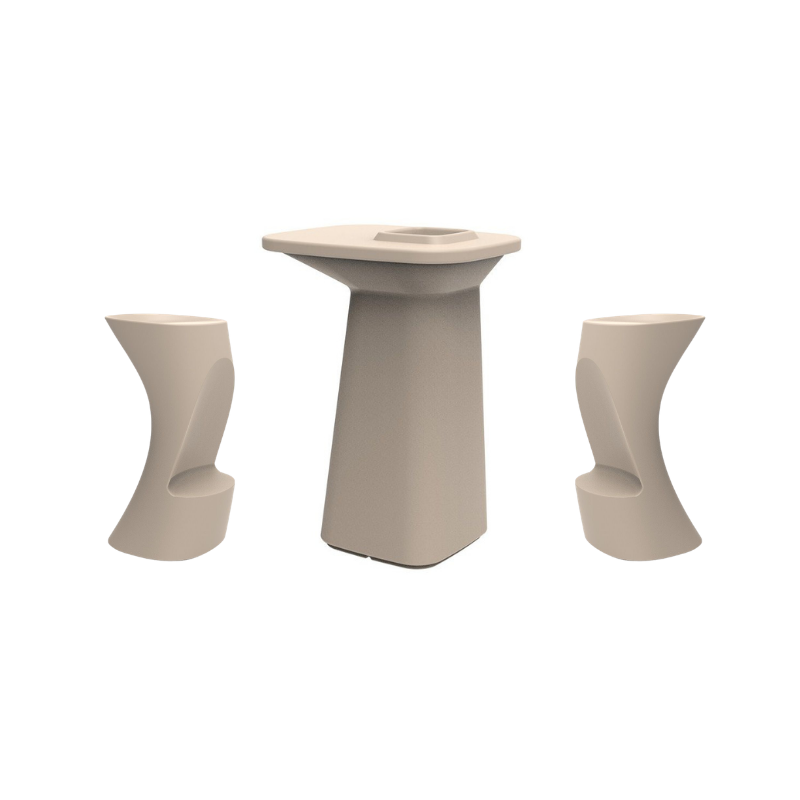 Ensemble NOMA table + 2 tabourets - écru_0
