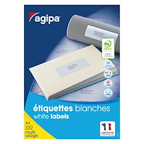 ETIQUETTES ADRESSES 105 X 39 MM AGIPA 119002 - BOÎTE DE 1400
