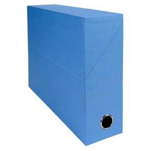 Exacompta Lot de 5 Boîte transfert Papier toilé en carte 15/10e, dos de 90, coloris bleu clair - 3130630895220_0