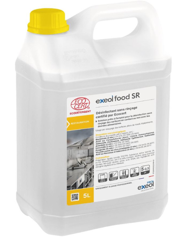 Exeol food sr desinfectant sans rincage ecocert 5l_0