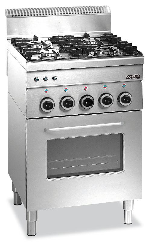 Fourneau 4 feux vifs sur 1 four gaz avec grill électrique MBM_0