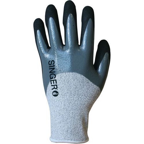 GANT ANTI COUPURES À DOUBLE ENDUCTION NITRILE DE TAILLE 6 - SINGER SAFETY