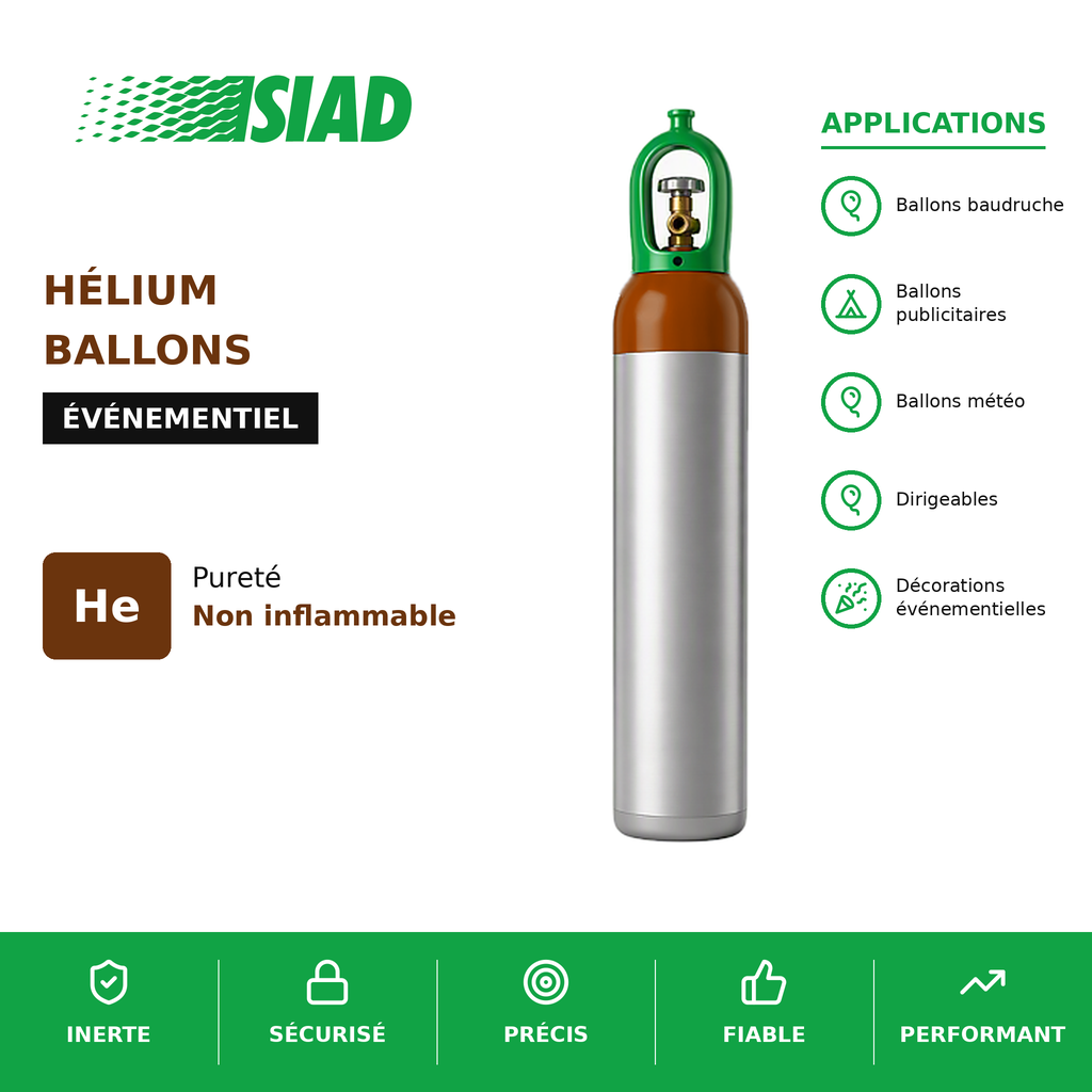 Hélium ballons, dirigeables et événementiel SIAD - non inflammable, non toxique, pour ballons baudruche et publicitaires_0
