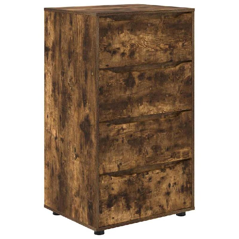 Helloshop26 - Armoire de rangement lot de 2 pratiques design minimaliste 60 x 48 x 105 cm en bois d'ingénierie chêne fumé 02_0056191 - Bois massif_0