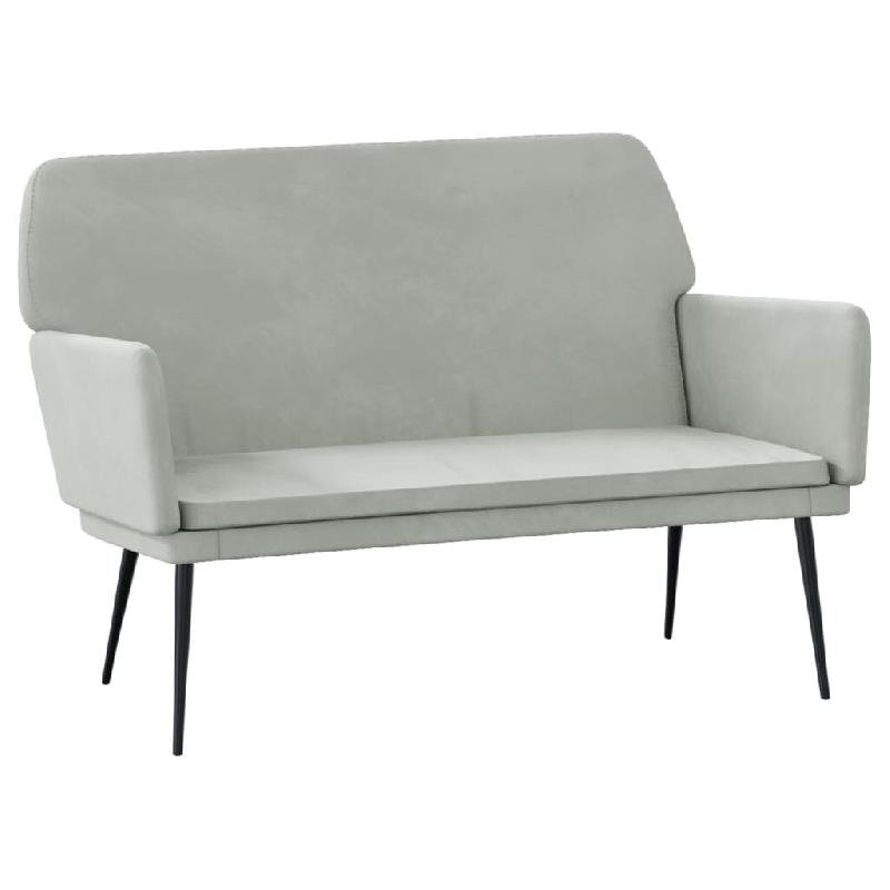 Helloshop26 - Banc banquette 108 x 79 x 79 cm velours gris clair 02_0010498 - gris métal 3000578182723_0