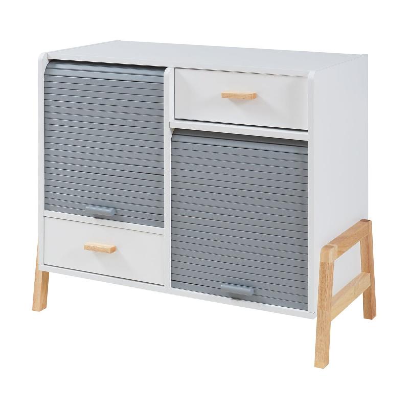 Helloshop26 - Commode meuble de rangement pratique entrée salon chambre 72 x 80 x 40 cm MDF gris 03_0009295 - 3000224613205_0