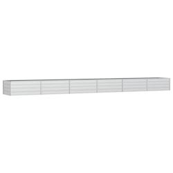 Helloshop26 - Jardinière bac lit surélevé plantes fleurs terrasse jardin de jardin 600 x 80 x 45 cm acier galvanisé argenté Argent 02_0039463 - 3_0