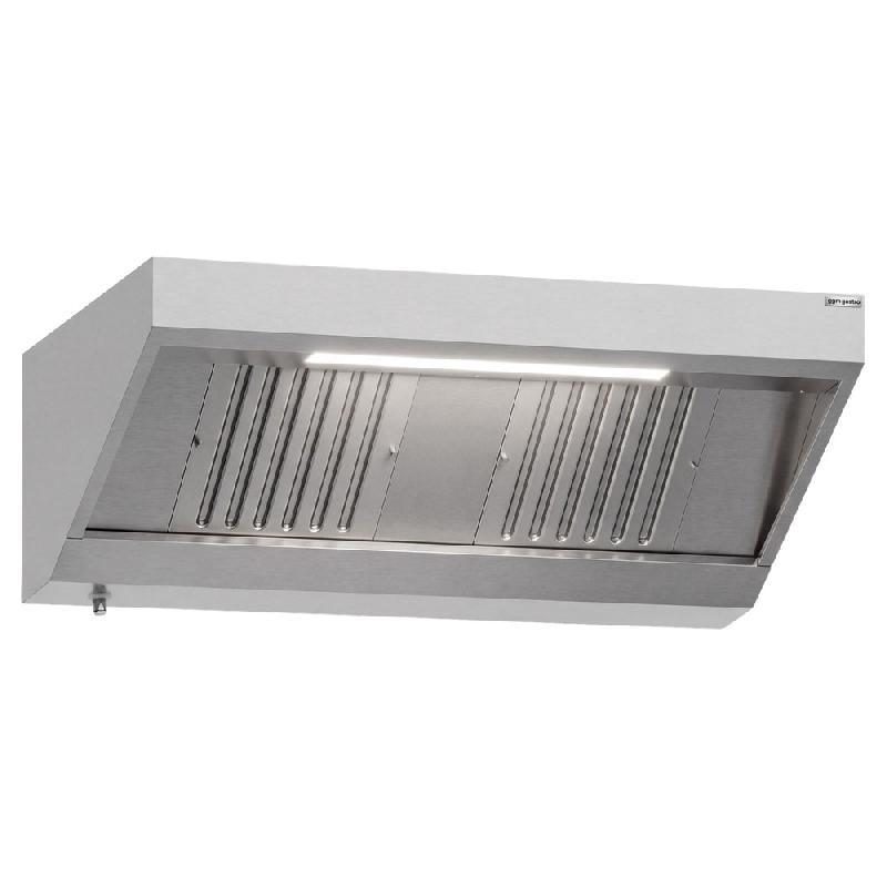 Hotte murale inox statique 1m80 avec filtre et éclairage | Profondeur 900 mm_0