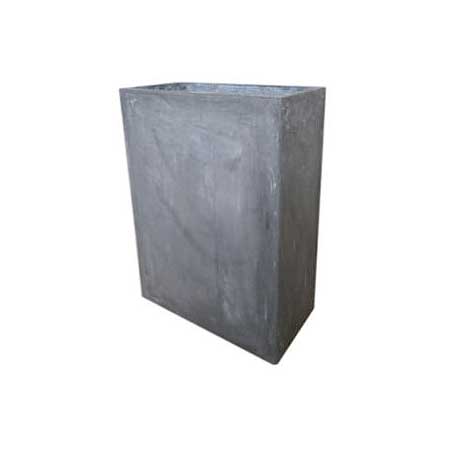 Jardiniere Etroite En Fibre De Terre L50xl20xh40 Cm Gris Anthracite