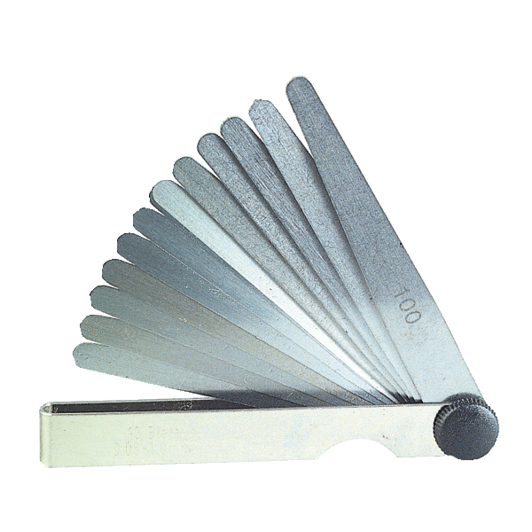 JAUGE D'ÉPAISSEUR INOX 20 LAMES 0,05 - 1 AVEC LONGUEUR 100 MM - OTELO