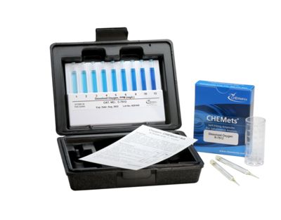 Kit d’analyse visuelle de l’Oxygène (Dissous), 1-12 ppm, type : CHEMets 30 ampoules, marque Chemetrics - Ref.: NBH003_0