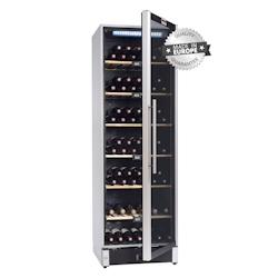 LA SOMMELIERE - Cave à vin de vieillissement et de mise à température multi zone 195 bouteilles VIP185 - Porte vitrée réversible - 6 clayettes bois - Inox - Classe G_0