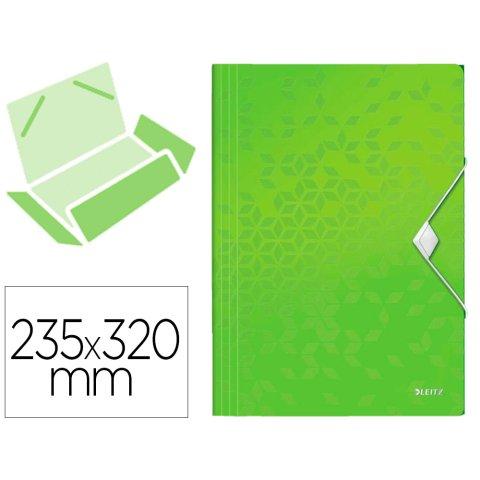 LOT DE 3 - CHEMISE À ÉLASTIQUE WOW, A4, PP, VERT MÉTALLISÉ