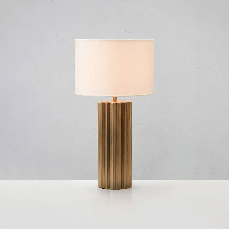 MARKSLÖJD LAMPE À POSER HASHIRA, TISSU, LAITON ANCIEN