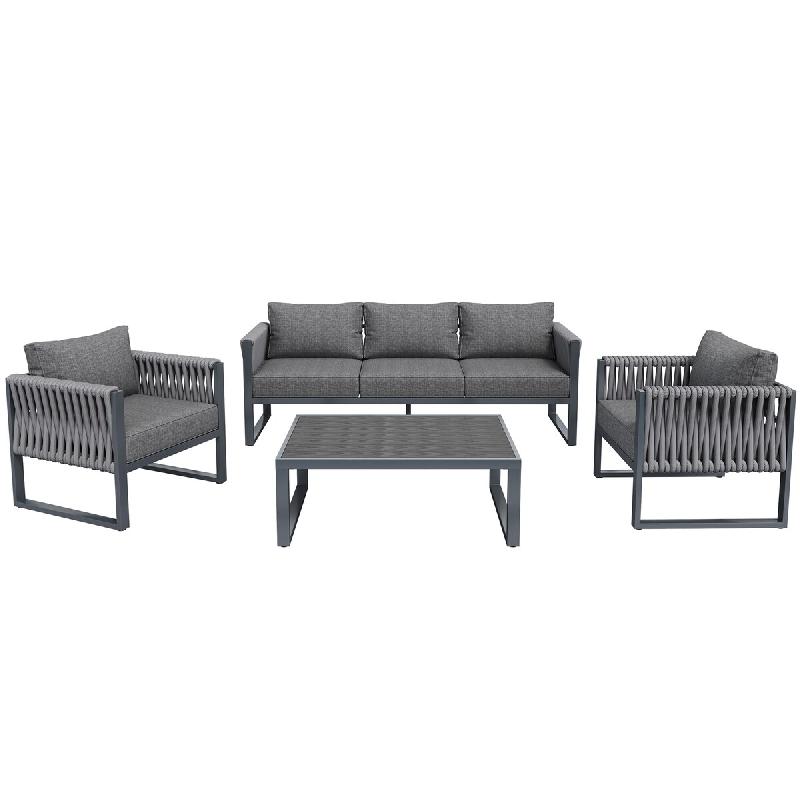 Merax ensemble de chaises de jardin, 4-pièces, gris - gris métal HW26023AAG_0