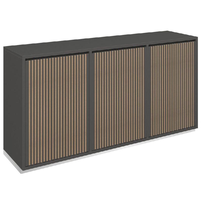 Meuble Vertigo T01 4 tiroirs anglaise 1 porte MDF naturel&anthracite 180x47x93cm_0