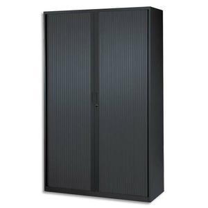 Mt international armoire haute métallique monobloc noire - dimensions : l120 x h198 x p43 cm noir_0