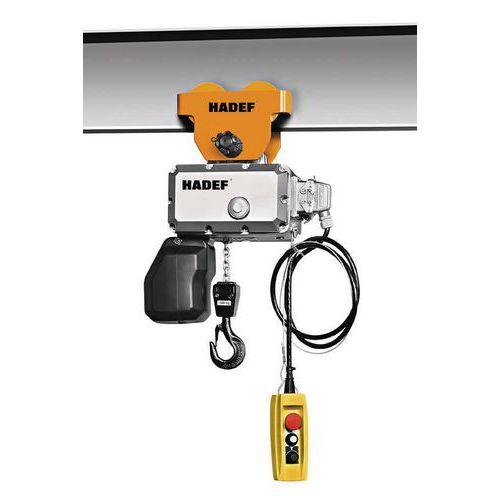 PALAN ÉLECTRIQUE AVEC CHARIOT À POUSSER - 2 BRINS - HAUTEUR DE LEVÉE 3 M - CAPACITÉ 1000 KG - MANUTAN COLLECTIVITÉS